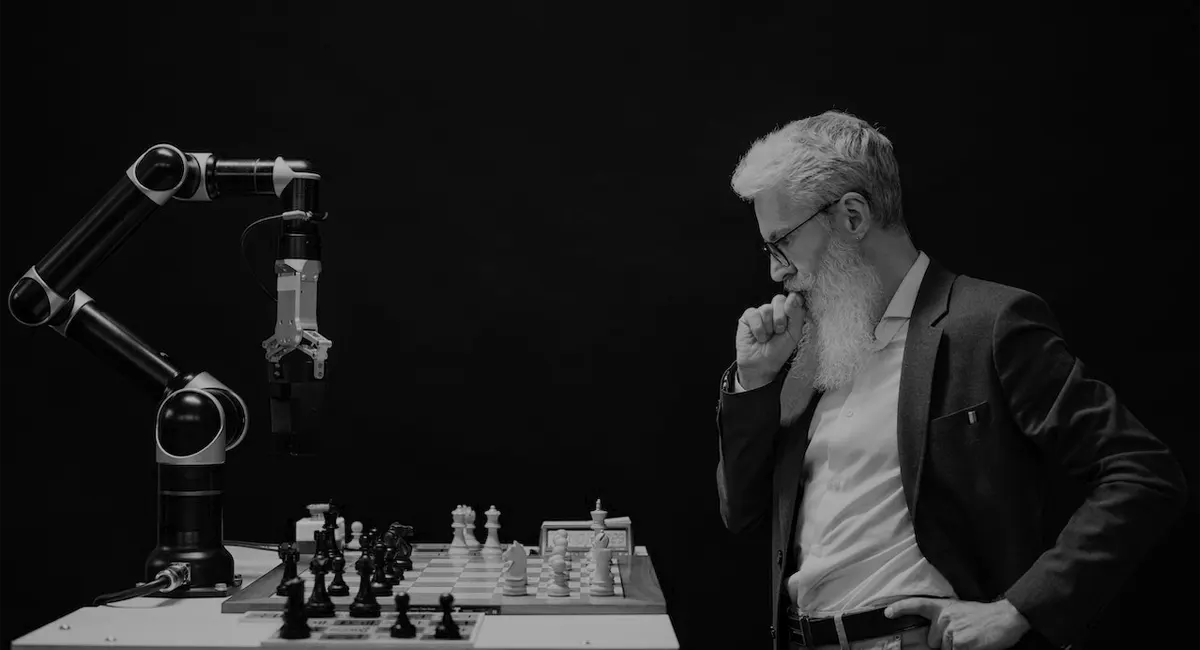 Una partita di scacchi tra un umano ed un'AI